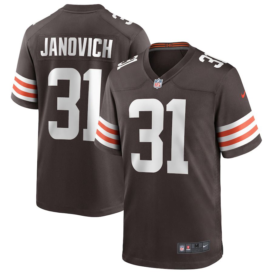 Men Cleveland Browns 31 Andy Janovich Nike Brown Game Player NFL Jersey